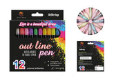 Set 12 Rotuladores Doble Linea Neon Pastel Glitter | Roymart | Pack 1 Unidades